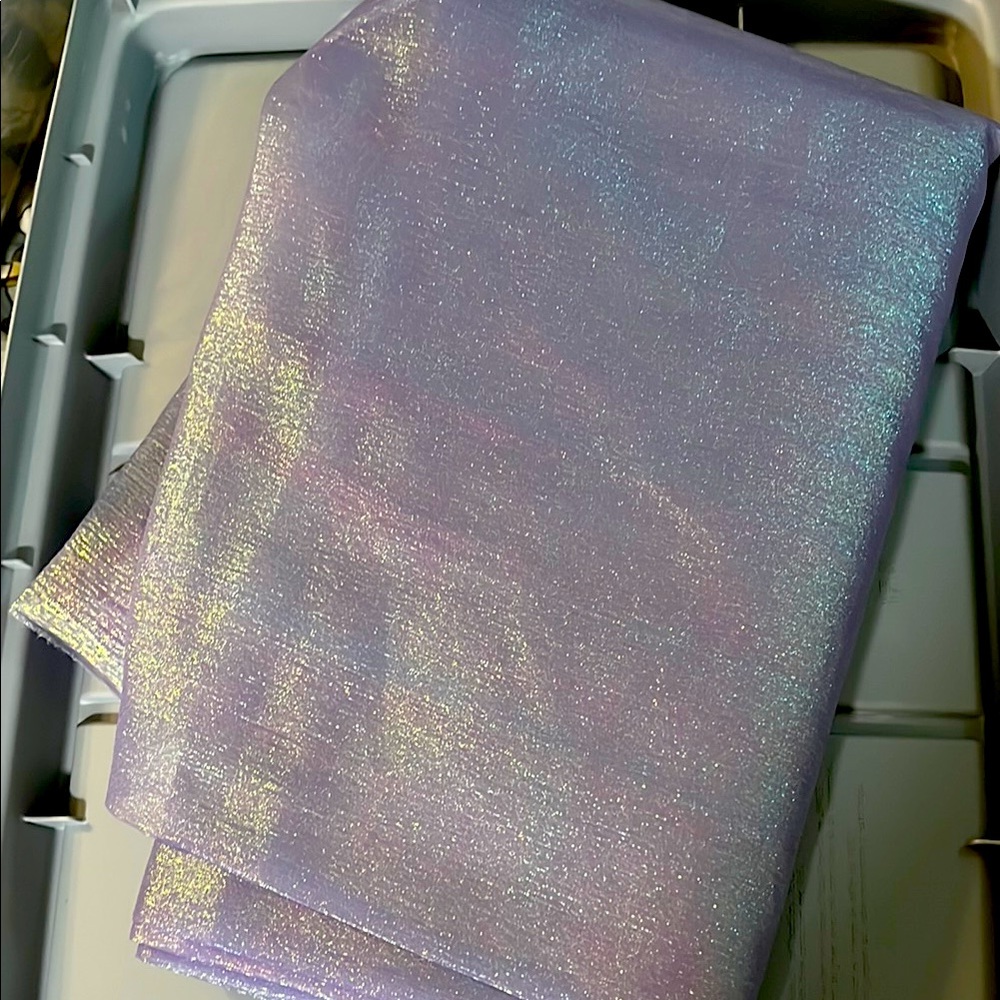 8 Yards of Glitterbug Crinkle Pearlized Lilac Sheers Fabric